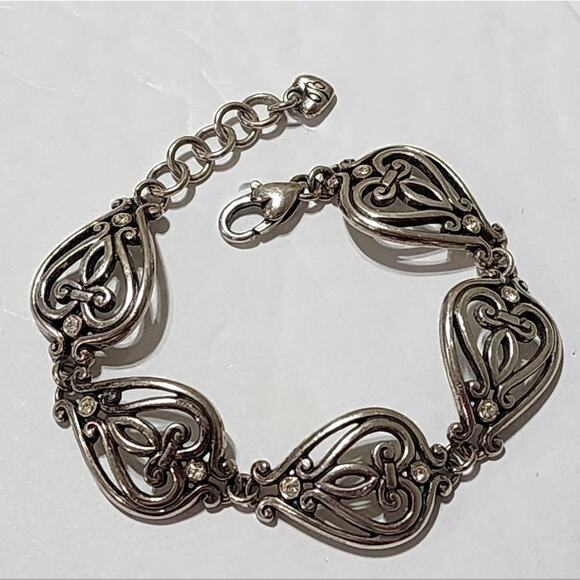 Brighton‎ crystal jewelery heart cross silver plated bracelet - Picture 1 of 7